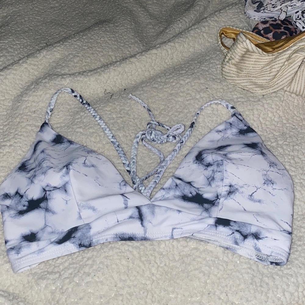 Marble bathing suit top